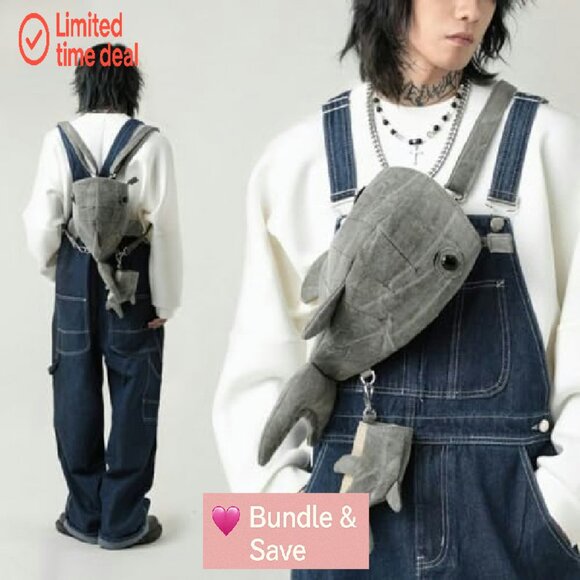 Whale Shark Ita Backpack With Pins, Adjustable Straps, Polyester, 15" Height - Picture 4 of 7